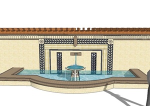 两款水体景墙设计SU(草图大师)模型
