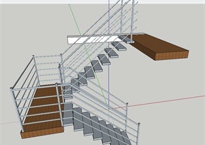 建筑节点折叠楼梯设计SU(草图大师)模型