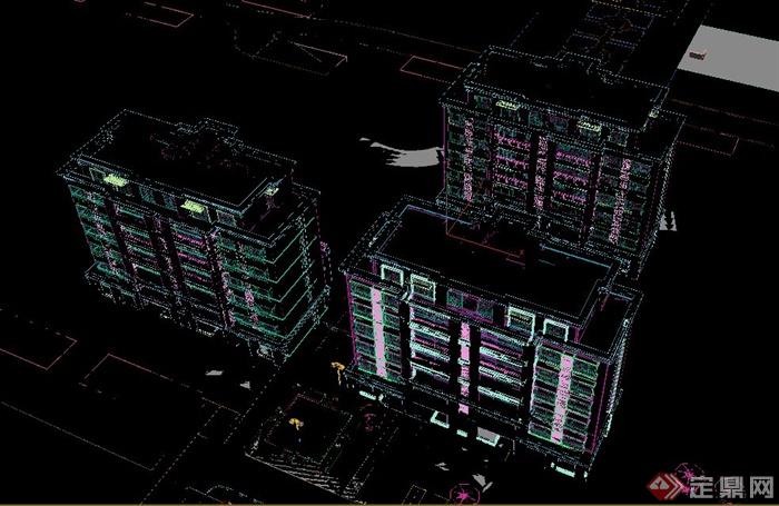 三栋多层花园洋房建筑设计3DMAX模型(3)