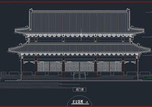 古典中式寺庙建筑设计CAD方案图