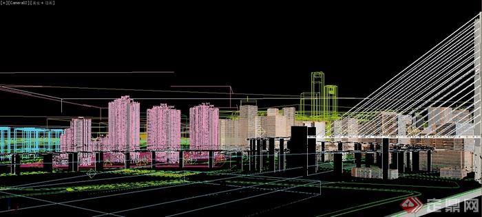 现代某城市高层综合建筑设计3DMAX模型(2)