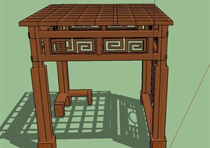 木质方形廊架设计SU(草图大师)模型