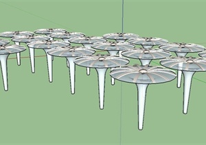 园林景观节点伞形小品设计SU(草图大师)模型