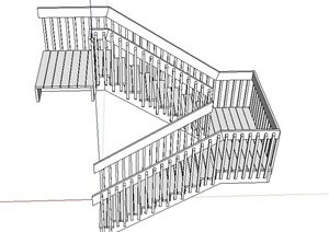现代建筑节点折叠楼梯设计SU(草图大师)模型