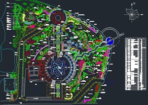 文化广场植物布置设计CAD平面图