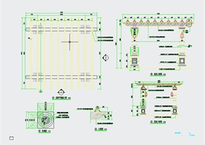 园林景观节点木质花架设计CAD详图