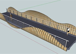 园林景观节点贝壳桥设计SU(草图大师)模型