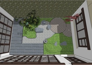 日式庭院景观设计SU(草图大师)模型