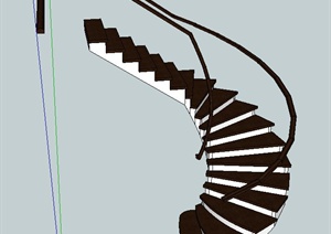 室内建筑节点楼梯设计SU(草图大师)模型