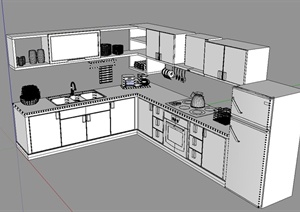 现代厨房设施设计SU(草图大师)模型