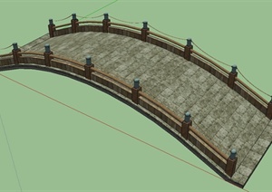 园林景观圆拱桥设计SU(草图大师)模型