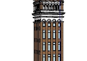 英伦风格景观塔楼设计SU(草图大师)模型