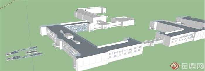 学生作业—多层教学楼建筑设计su模型(3)