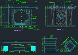 园林景观节点景墙设计CAD详图