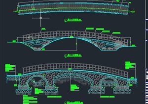 园林景观节点石拱桥设计CAD施工图
