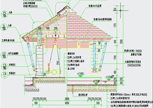 园林景观节点长方形亭子设计CAD施工图