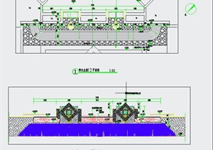 园林景观水景喷泉墙设计CAD施工图