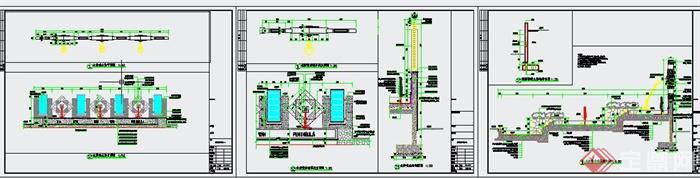 园林景观喷水墙设计CAD施工图(2)