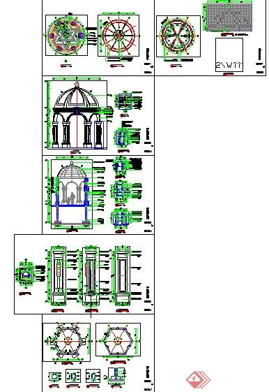 欧式景观亭设计CAD详图(2)