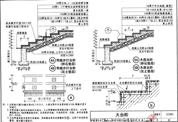 园林景观节点台阶、栏杆、道路、挡土墙等设计CAD施工图(3)