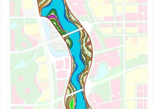 某大型河流景观设计psd和cad总平图