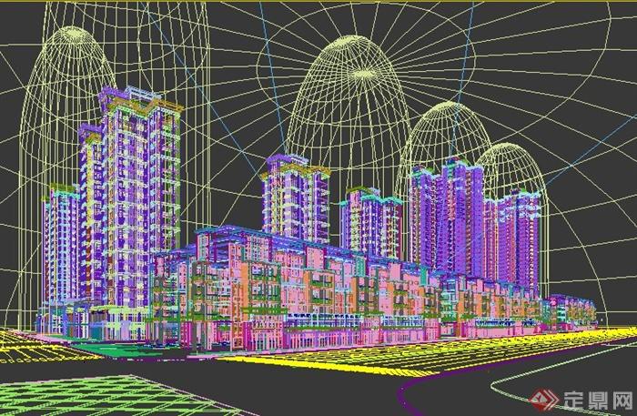 欧式住宅小区建筑设计3dmax模型（带鸟瞰图）(2)