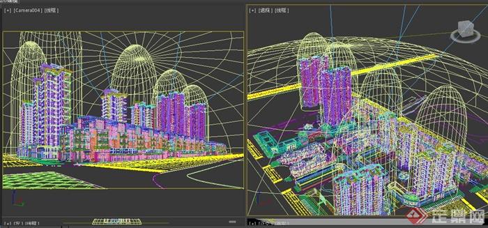 欧式住宅小区建筑设计3dmax模型（带鸟瞰图）(3)