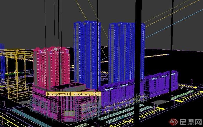 某高层中式商业住宅建筑设计3DMAX模型(3)