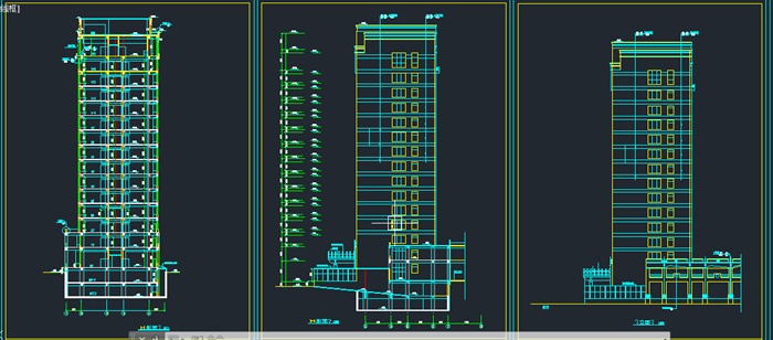 现代高层市医院建筑设计CAD图纸