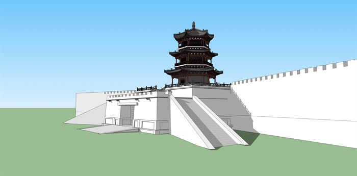 中式古建魁星楼塔楼设计模型截图