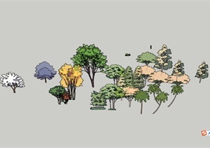 10余棵树植物素材SU(草图大师)模型