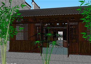古典中式民居建筑四合院SU(草图大师)模型