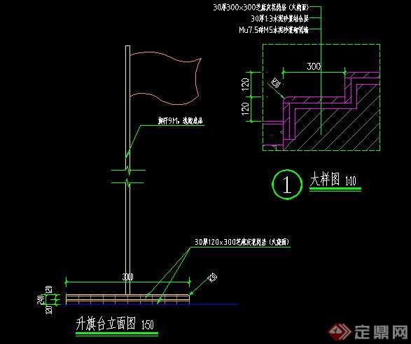 升旗台（建筑结构全套CAD施工图）(6)