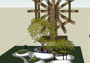 园林景观构件、小品、桌椅设计SU(草图大师)模型