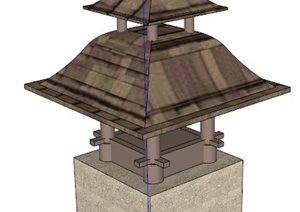 东南亚风格庭院景灯设计SU(草图大师)模型