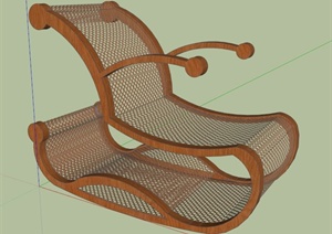木制材质摇摇椅设计SU(草图大师)模型