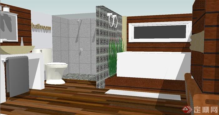 现代卫浴组合设计模型su模型(1)