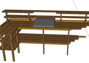 现代某办公室内桌椅设计SU(草图大师)模型