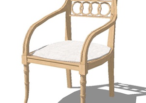 三款木质沙发椅设计SU(草图大师)模型