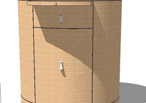 某室内木质椭圆形柜子设计SU(草图大师)模型