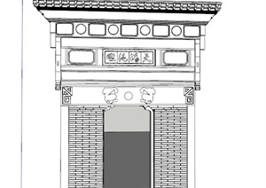 古建筑门头设计SU(草图大师)模型