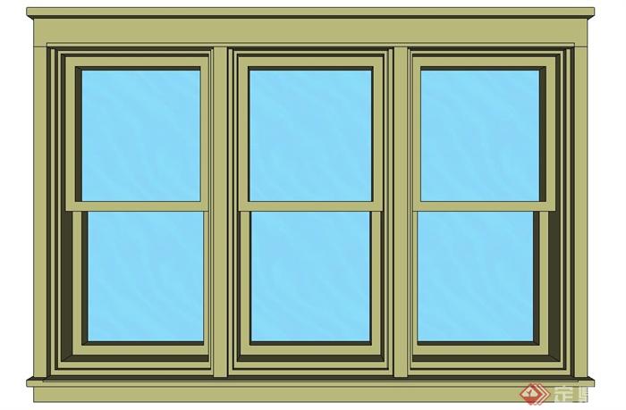 多扇窗户造型设计su模型(3)