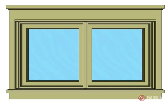 多扇窗户造型设计su模型(5)
