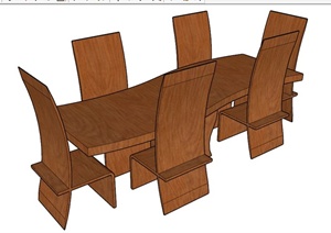 室内装饰餐桌椅、边桌等家具SU(草图大师)模型