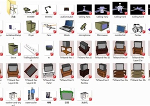 电器设备电视 电脑等SU(草图大师)模型