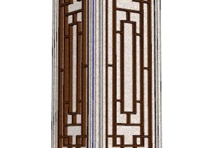 中式风格景观灯柱设计SU(草图大师)模型