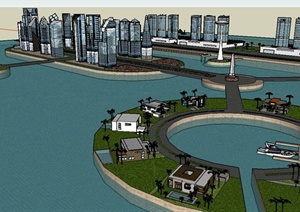 某现代城市规划SU(草图大师)模型
