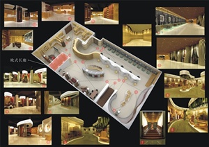 中式风格木业展厅室内设计效果图