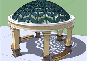 欧式景观园顶亭设计SU(草图大师)模型