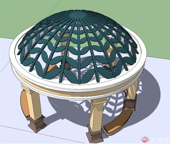 欧式景观园顶亭设计su模型(2)